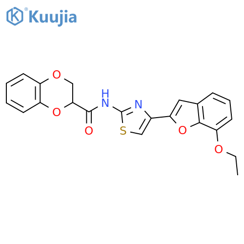 N-4-(7-ethoxy-1-benzofuran-2-yl)-1,3-thiazol-2-yl-2,3-dihydro-1,4-benzodioxine-2-carboxamide structure