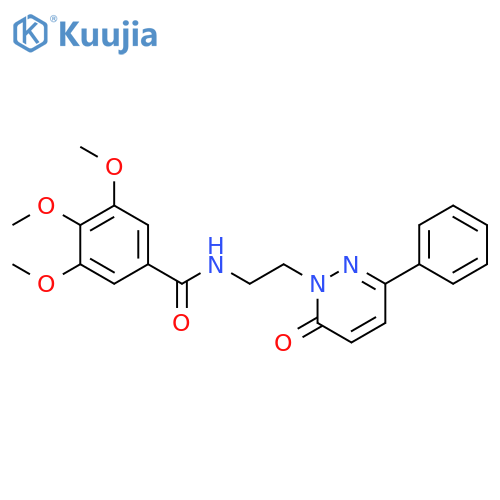 3,4,5-trimethoxy-N-2-(6-oxo-3-phenyl-1,6-dihydropyridazin-1-yl)ethylbenzamide structure