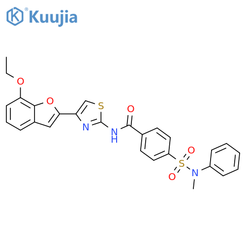 N-4-(7-ethoxy-1-benzofuran-2-yl)-1,3-thiazol-2-yl-4-methyl(phenyl)sulfamoylbenzamide structure