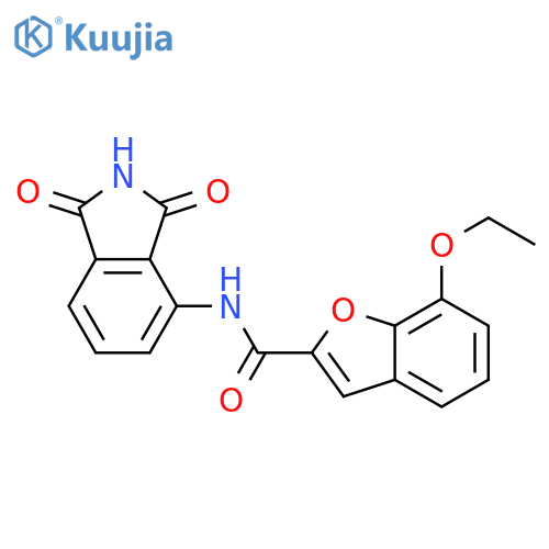 N-(1,3-dioxo-2,3-dihydro-1H-isoindol-4-yl)-7-ethoxy-1-benzofuran-2-carboxamide structure