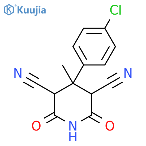 4-(4-chlorophenyl)-4-methyl-2,6-dioxopiperidine-3,5-dicarbonitrile structure