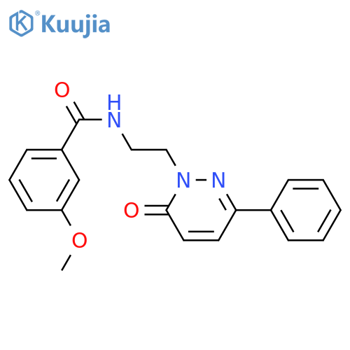 3-methoxy-N-2-(6-oxo-3-phenyl-1,6-dihydropyridazin-1-yl)ethylbenzamide structure