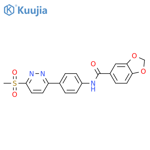 N-4-(6-methanesulfonylpyridazin-3-yl)phenyl-2H-1,3-benzodioxole-5-carboxamide structure