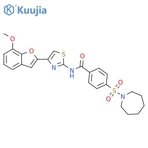 4-(azepane-1-sulfonyl)-N-4-(7-methoxy-1-benzofuran-2-yl)-1,3-thiazol-2-ylbenzamide structure