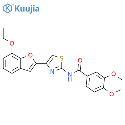 N-4-(7-ethoxy-1-benzofuran-2-yl)-1,3-thiazol-2-yl-3,4-dimethoxybenzamide structure