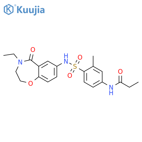 N-{4-(4-ethyl-5-oxo-2,3,4,5-tetrahydro-1,4-benzoxazepin-7-yl)sulfamoyl-3-methylphenyl}propanamide structure