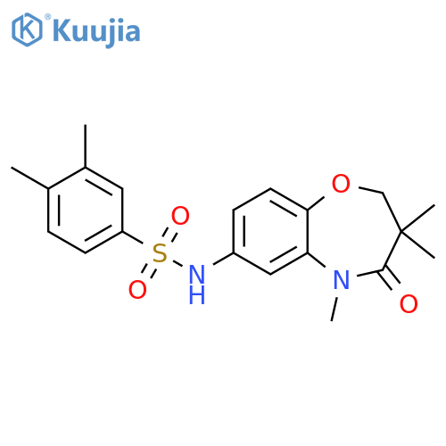 3,4-dimethyl-N-(3,3,5-trimethyl-4-oxo-2,3,4,5-tetrahydro-1,5-benzoxazepin-7-yl)benzene-1-sulfonamide structure