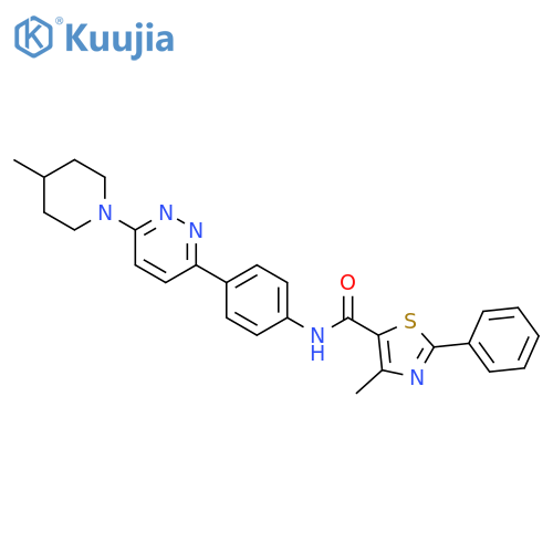 4-methyl-N-{4-6-(4-methylpiperidin-1-yl)pyridazin-3-ylphenyl}-2-phenyl-1,3-thiazole-5-carboxamide structure