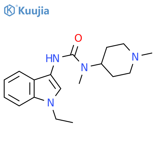 3-(1-ethyl-1H-indol-3-yl)-1-methyl-1-(1-methylpiperidin-4-yl)urea structure