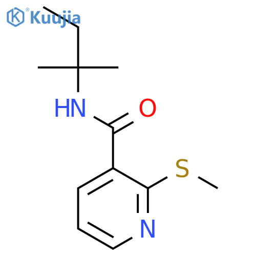 N-(2-methylbutan-2-yl)-2-(methylsulfanyl)pyridine-3-carboxamide structure