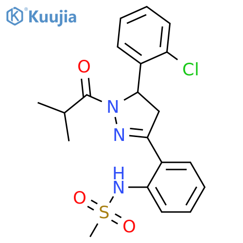 N-{2-5-(2-chlorophenyl)-1-(2-methylpropanoyl)-4,5-dihydro-1H-pyrazol-3-ylphenyl}methanesulfonamide structure