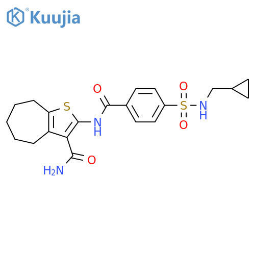 2-{4-cyclopropyl(methyl)sulfamoylbenzamido}-4H,5H,6H,7H,8H-cycloheptabthiophene-3-carboxamide structure