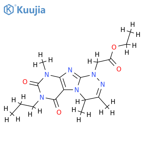 ethyl 2-{3,4,9-trimethyl-6,8-dioxo-7-propyl-1H,4H,6H,7H,8H,9H-1,2,4triazino4,3-gpurin-1-yl}acetate structure