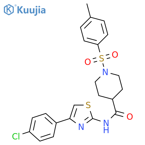 N-4-(4-chlorophenyl)-1,3-thiazol-2-yl-1-(4-methylbenzenesulfonyl)piperidine-4-carboxamide structure