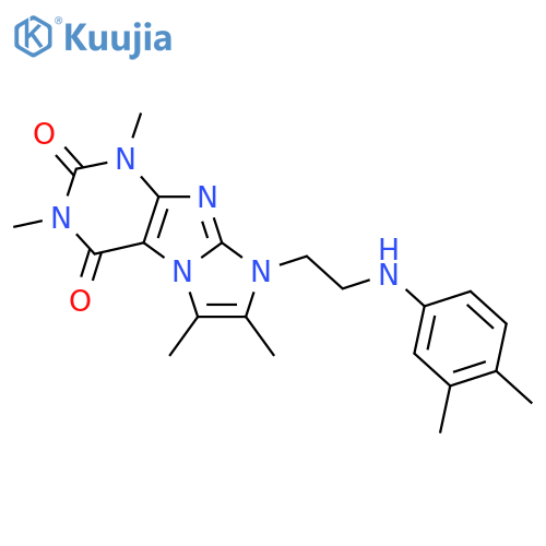 8-{2-(3,4-dimethylphenyl)aminoethyl}-1,3,6,7-tetramethyl-1H,2H,3H,4H,8H-imidazo1,2-gpurine-2,4-dione structure