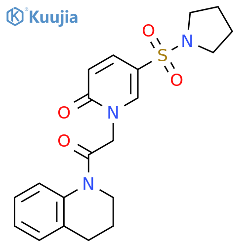 1-2-oxo-2-(1,2,3,4-tetrahydroquinolin-1-yl)ethyl-5-(pyrrolidine-1-sulfonyl)-1,2-dihydropyridin-2-one structure