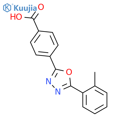 4-5-(2-methylphenyl)-1,3,4-oxadiazol-2-ylbenzoic acid structure