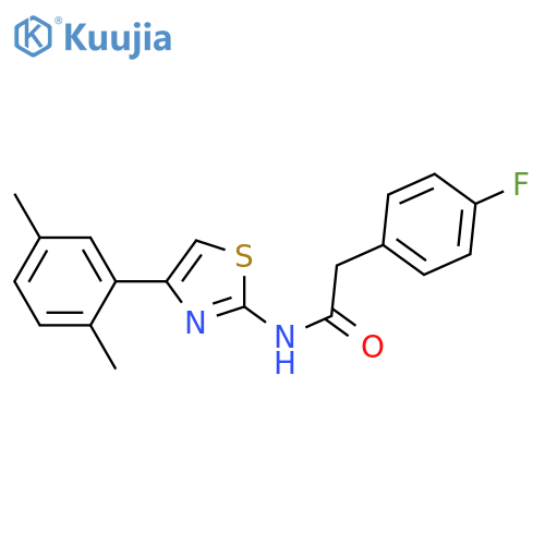 N-4-(2,5-dimethylphenyl)-1,3-thiazol-2-yl-2-(4-fluorophenyl)acetamide structure