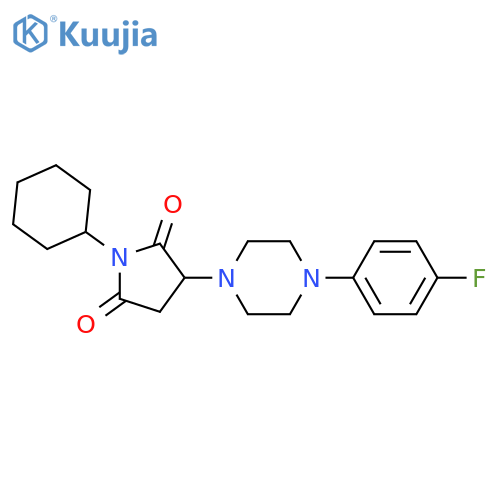 1-cyclohexyl-3-4-(4-fluorophenyl)piperazin-1-ylpyrrolidine-2,5-dione structure