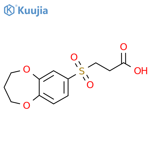 3-(3,4-dihydro-2H-1,5-benzodioxepine-7-sulfonyl)propanoic acid structure