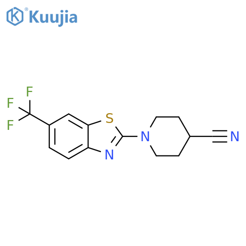 4-Piperidinecarbonitrile, 1-[6-(trifluoromethyl)-2-benzothiazolyl]- structure