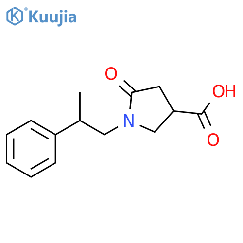 3-Pyrrolidinecarboxylic acid, 5-oxo-1-(2-phenylpropyl)- structure