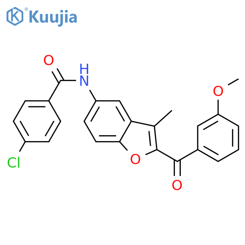 4-chloro-N-[2-(3-methoxybenzoyl)-3-methyl-1-benzofuran-5-yl]benzamide structure