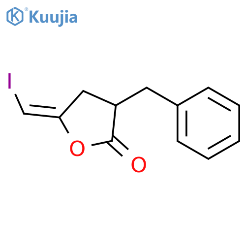 2(3H)-Furanone, dihydro-5-(iodomethylene)-3-(phenylmethyl)-, (E)- structure