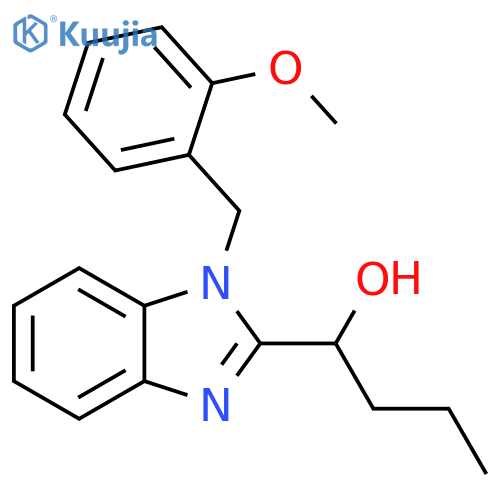 1-{1-(2-methoxyphenyl)methyl-1H-1,3-benzodiazol-2-yl}butan-1-ol structure