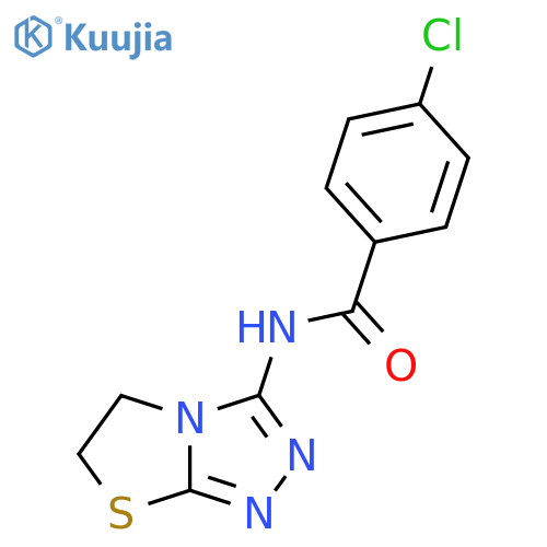 4-chloro-N-{5H,6H-1,2,4triazolo3,4-b1,3thiazol-3-yl}benzamide structure