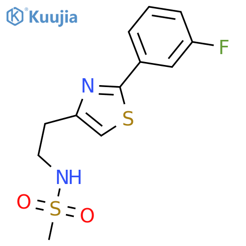 N-{2-2-(3-fluorophenyl)-1,3-thiazol-4-ylethyl}methanesulfonamide structure
