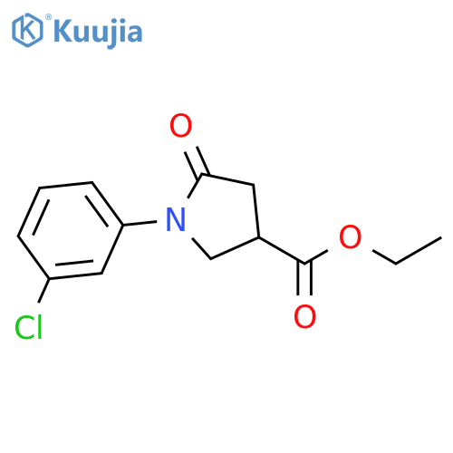 3-Pyrrolidinecarboxylic acid, 1-(3-chlorophenyl)-5-oxo-, ethyl ester structure