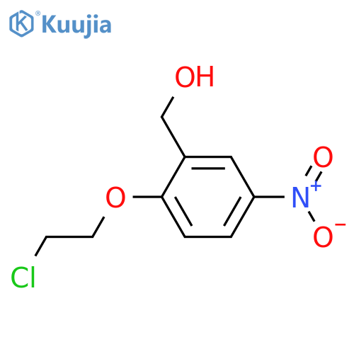 (2-(2-chloroethoxy)-5-nitrophenyl)methanol structure