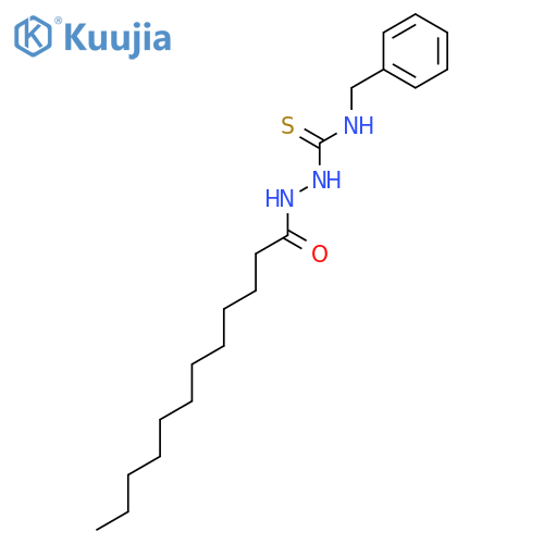 Dodecanoic acid, 2-[[(phenylmethyl)amino]thioxomethyl]hydrazide structure