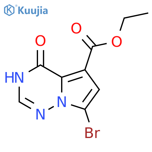Ethyl 7-bromo-4-hydroxypyrrolo[2,1-F][1,2,4]triazine-5-carboxylate structure