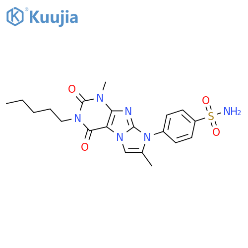 4-{1,7-dimethyl-2,4-dioxo-3-pentyl-1H,2H,3H,4H,8H-imidazo1,2-gpurin-8-yl}benzene-1-sulfonamide structure