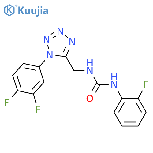 3-{1-(3,4-difluorophenyl)-1H-1,2,3,4-tetrazol-5-ylmethyl}-1-(2-fluorophenyl)urea structure