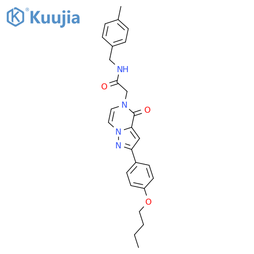 2-2-(4-butoxyphenyl)-4-oxo-4H,5H-pyrazolo1,5-apyrazin-5-yl-N-(4-methylphenyl)methylacetamide structure