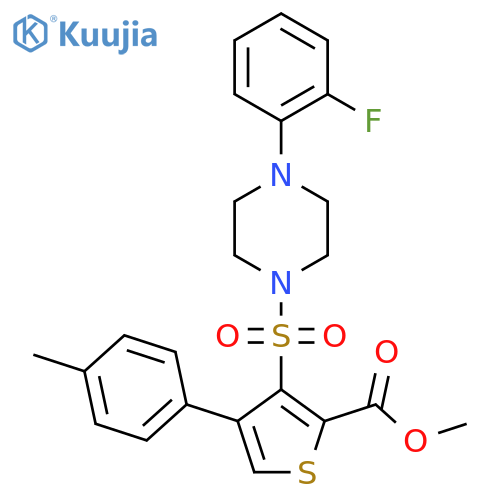 methyl 3-{4-(2-fluorophenyl)piperazin-1-ylsulfonyl}-4-(4-methylphenyl)thiophene-2-carboxylate structure
