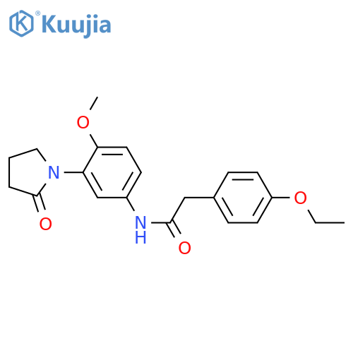 2-(4-ethoxyphenyl)-N-4-methoxy-3-(2-oxopyrrolidin-1-yl)phenylacetamide structure