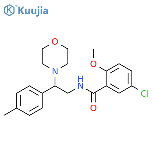 5-chloro-2-methoxy-N-2-(4-methylphenyl)-2-(morpholin-4-yl)ethylbenzamide structure