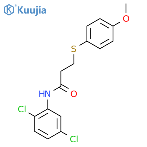 N-(2,5-dichlorophenyl)-3-(4-methoxyphenyl)sulfanylpropanamide structure
