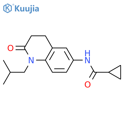 N-1-(2-methylpropyl)-2-oxo-1,2,3,4-tetrahydroquinolin-6-ylcyclopropanecarboxamide structure