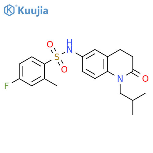 4-fluoro-2-methyl-N-1-(2-methylpropyl)-2-oxo-1,2,3,4-tetrahydroquinolin-6-ylbenzene-1-sulfonamide structure