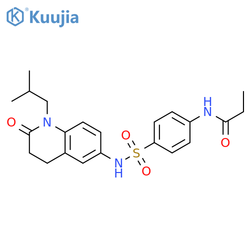 N-(4-{1-(2-methylpropyl)-2-oxo-1,2,3,4-tetrahydroquinolin-6-ylsulfamoyl}phenyl)propanamide structure