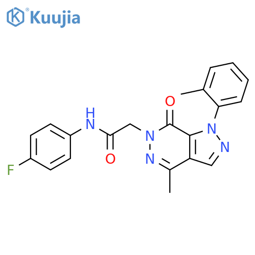 N-(4-fluorophenyl)-2-4-methyl-1-(2-methylphenyl)-7-oxo-1H,6H,7H-pyrazolo3,4-dpyridazin-6-ylacetamide structure