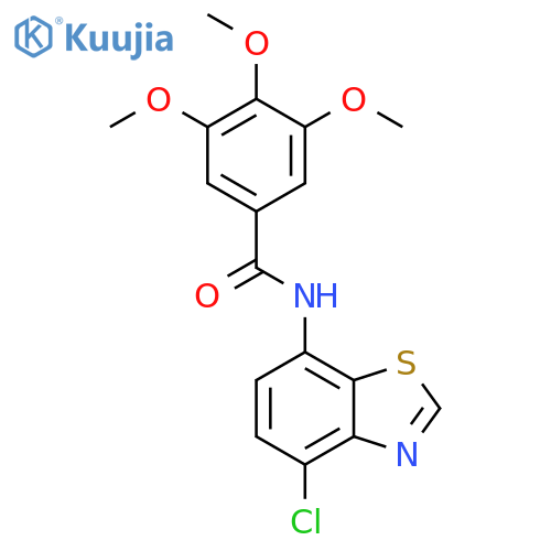 N-(4-chloro-1,3-benzothiazol-7-yl)-3,4,5-trimethoxybenzamide structure