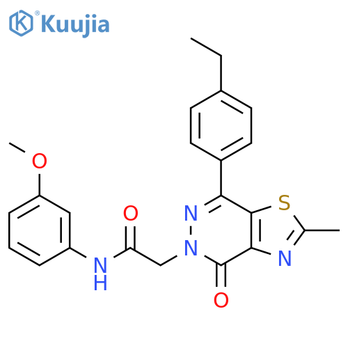 2-7-(4-ethylphenyl)-2-methyl-4-oxo-4H,5H-1,3thiazolo4,5-dpyridazin-5-yl-N-(3-methoxyphenyl)acetamide structure