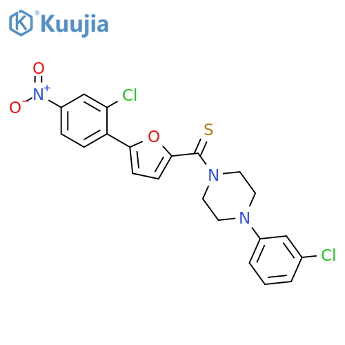 1-5-(2-chloro-4-nitrophenyl)furan-2-carbothioyl-4-(3-chlorophenyl)piperazine structure