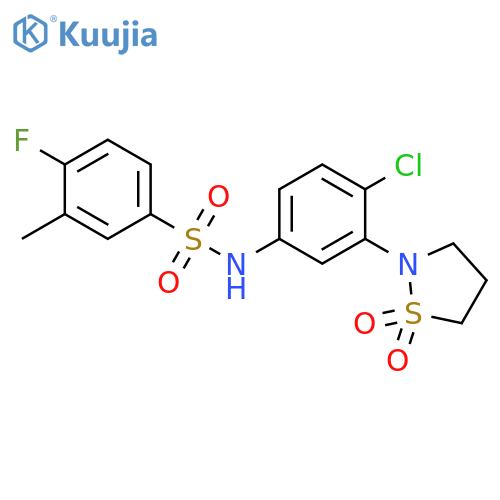 N-4-chloro-3-(1,1-dioxo-1lambda6,2-thiazolidin-2-yl)phenyl-4-fluoro-3-methylbenzene-1-sulfonamide structure